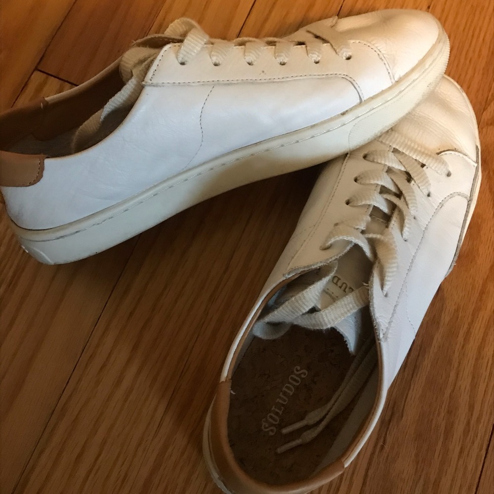 White Soludos Ibiza leather sneakers